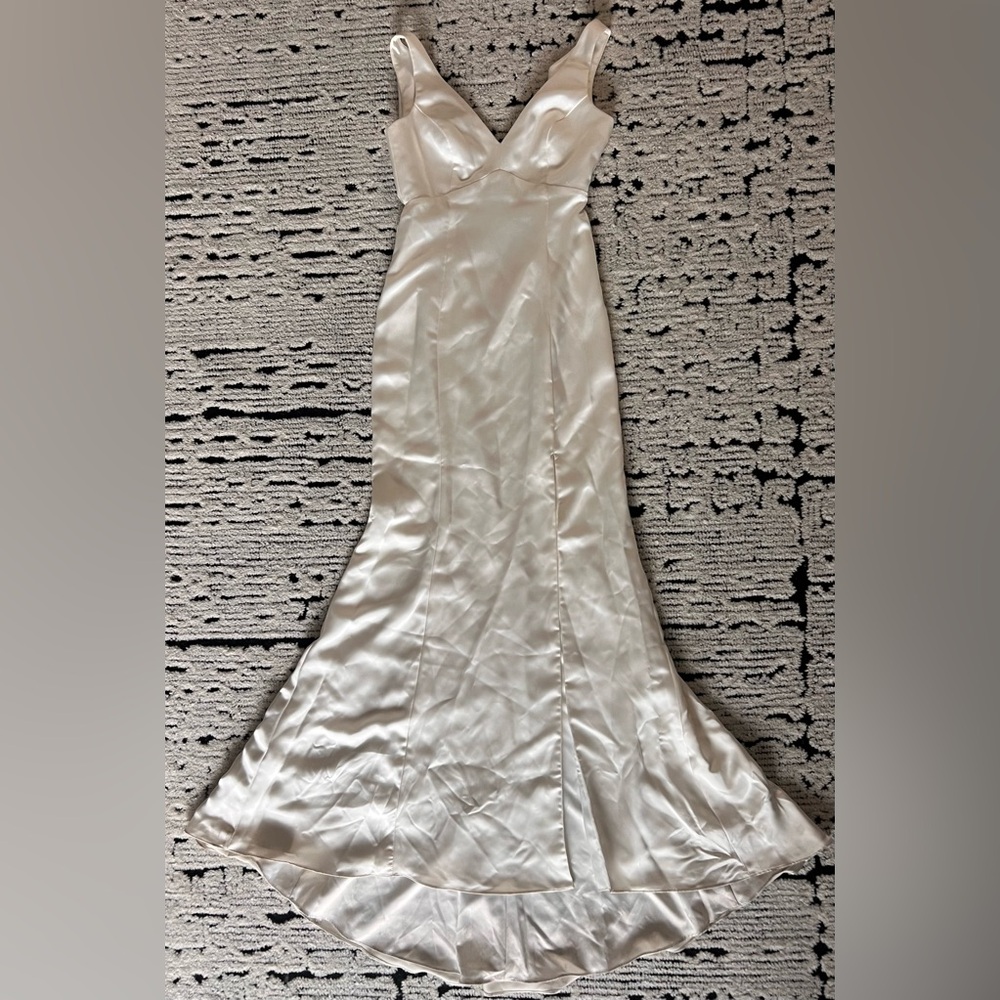 Amsale Strapless Cream Dress